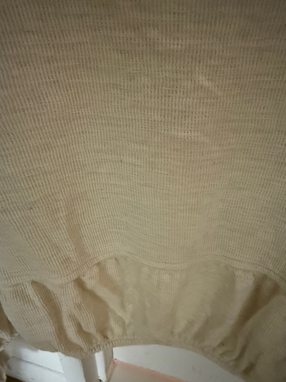 Aerie Women's Cream Waffle Ribbed Pullover Top - Picture 5 of 7
